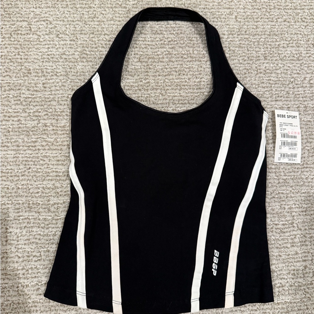 Black and White Halter Top by Bebe Sport